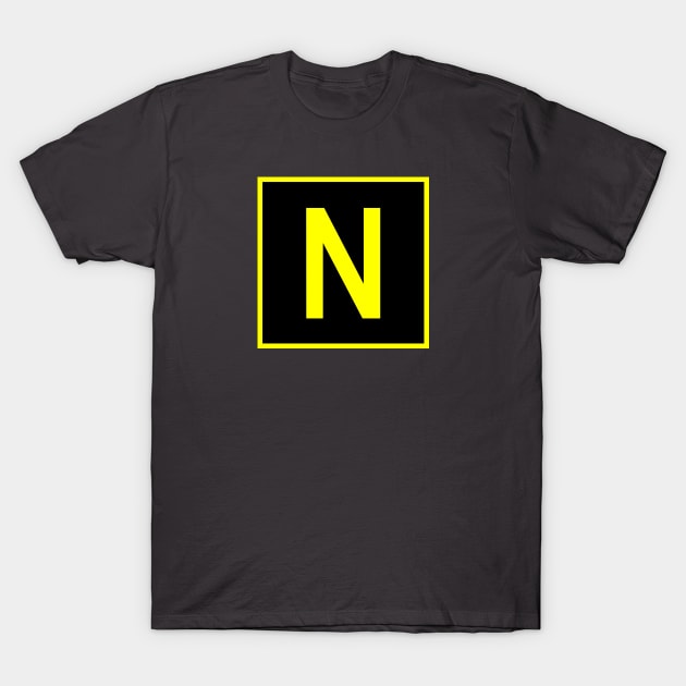 N - November - FAA taxiway sign, phonetic alphabet T-Shirt by Vidision Avgeek